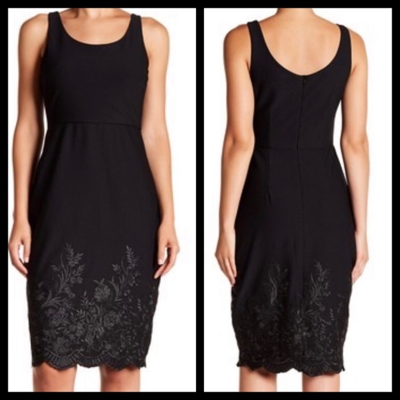 Betsey Johnson Black Embroidered Midi Dress - Picture 1 of 1